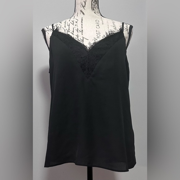 🖤Socialite Women’s Lace Trim Cami - Size M, Black 🖤 - Picture 2 of 11